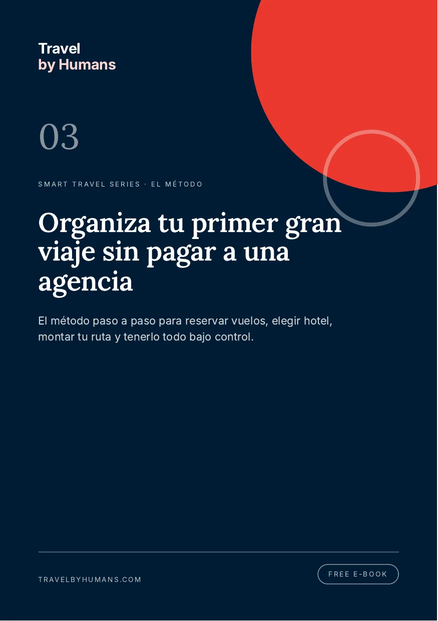 Portada del e-book «Organiza tu primer gran viaje sin pagar a una agencia»
